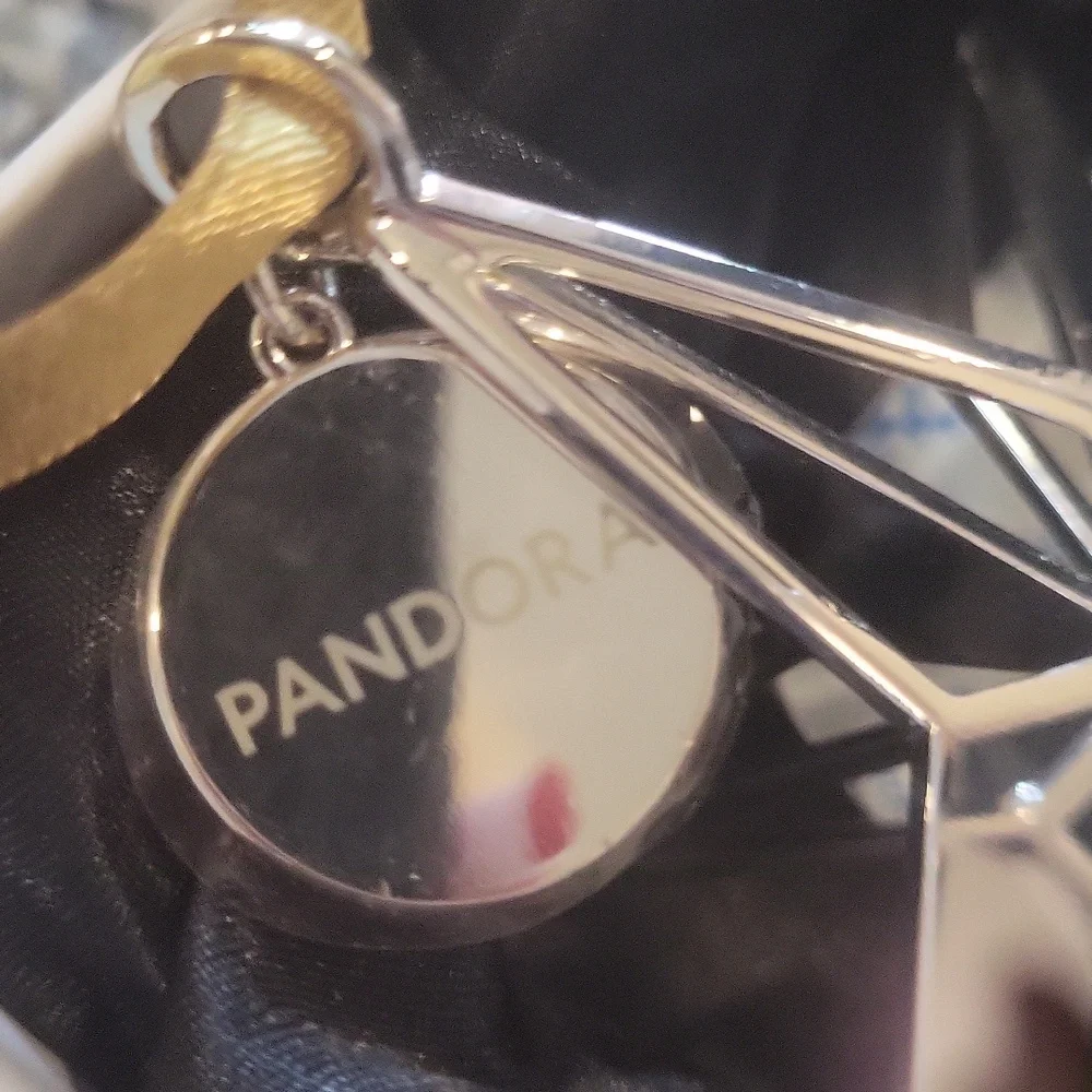 Pandora Silver Star Holiday Ornament Beautiful Shiny Boxed Fab On Tree